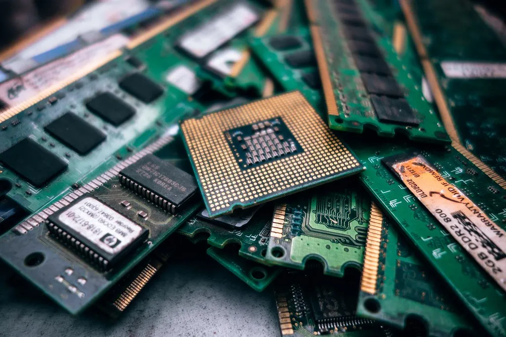 A collection of computer memory (RAM) modules